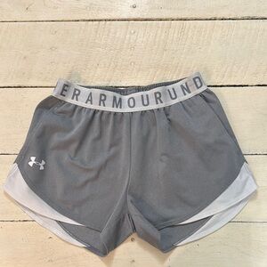 Under Armour Gray Athletic Training Shorts with Elastic Waistband